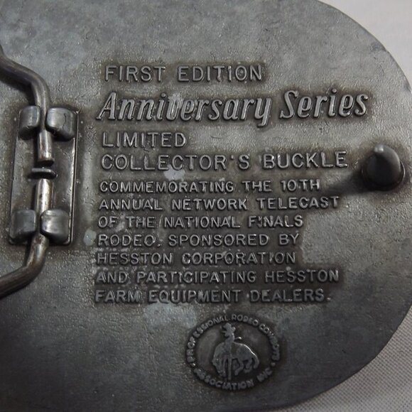 National Finals Rodeo 1983 Hesston 25th Anniversary First Edition Belt Buckle - Picture 5 of 10